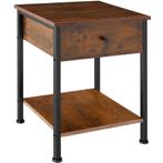 Nachtkastje Bradford 40x40x55,5cm - Industrieel hout donker,, Maison & Meubles, Tables | Tables d'appoint, Verzenden