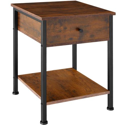 Nachtkastje Bradford 40x40x55,5cm - Industrieel hout donker,, Maison & Meubles, Tables | Tables d'appoint, Envoi