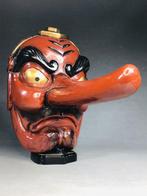 Noh masker - Hout, Groot Tengu  31,5 cm Houten, Antiek en Kunst