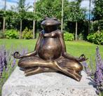sculptuur, Mediterende kikker - 27 cm - Brons, Antiek en Kunst