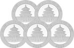 5 Troy Ounce - Zilver .999 - Panda 2025 - 155,5 gram - fine, Postzegels en Munten, Edelmetalen en Baren