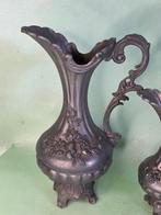 Vaas (3) - Tin - Rococo stijl met Bloemen