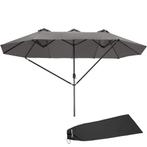 Dubbele Parasol Silia 460x270 cm met 3 windvakken - grijs, Verzenden, Nieuw