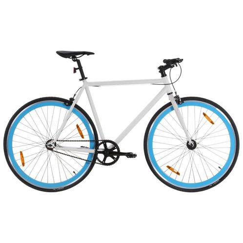 vidaXL Fiets met vaste versnelling 700 c 55 cm wit en blauw, Fietsen en Brommers, Fietsen | Racefietsen, Nieuw, Verzenden