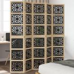 vidaXL Kamerscherm met 5 panelen massief paulowniahout bruin, Verzenden
