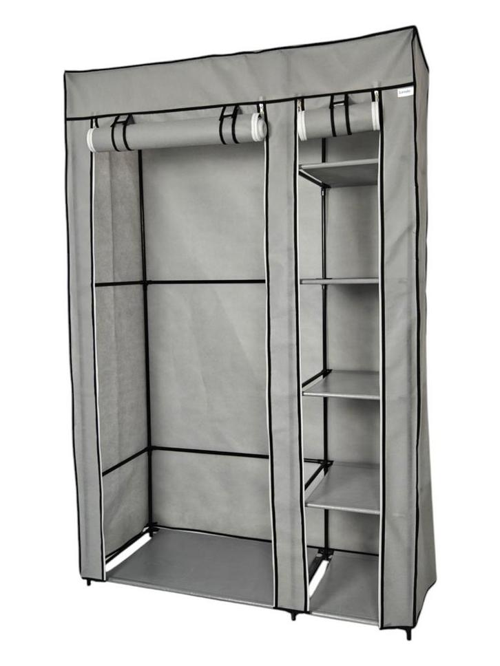 Lendo Online Kledingkast Opvouwbaar 108x44x166 cm Grijs, Huis en Inrichting, Kasten | Kleerkasten, Nieuw, Verzenden