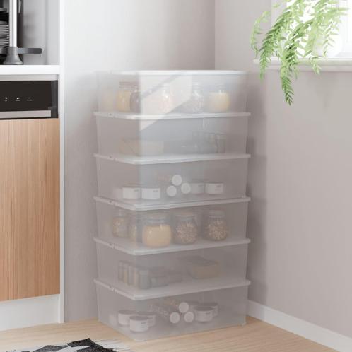 vidaXL Opbergboxen 6 st stapelbaar 10 L kunststof, Doe-het-zelf en Bouw, Kratten en Dozen, Nieuw, Verzenden