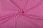 Geruite stof fuchsia 10mm geruit - Katoen stof 80m op rol, Verzenden, Nieuw