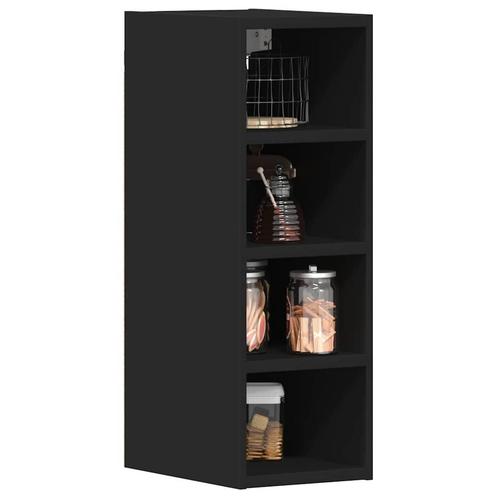 vidaXL Hangkast Riga 20x29,5x60 cm bewerkt hout zwart, Huis en Inrichting, Kasten | Overige, Nieuw, Verzenden