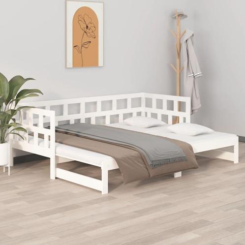 vidaXL Lit coulissant Blanc Bois de pin solide, Maison & Meubles, Chambre à coucher | Lits, Neuf, Envoi