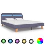 vidaXL Bedframe met LED stof lichtgrijs 160x200 cm, Huis en Inrichting, Slaapkamer | Bedden, Verzenden, Nieuw