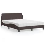 vidaXL Bed met matras stof donkerbruin 120x200 cm, Huis en Inrichting, Slaapkamer | Bedden, Verzenden, Nieuw