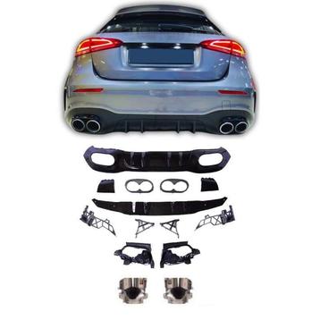 Diffuser voor mercedes a-klasse w177 hatchback 2019+ dubbele