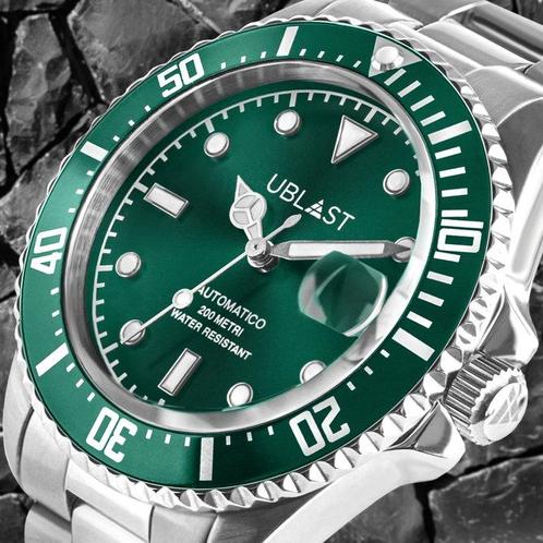 Ublast - Diver 20 ATM - UB2D4012GN - Homme - 2025, Handtassen en Accessoires, Horloges | Heren