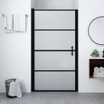 vidaXL Douchedeur mat 100x178 cm gehard glas zwart, Verzenden, Nieuw