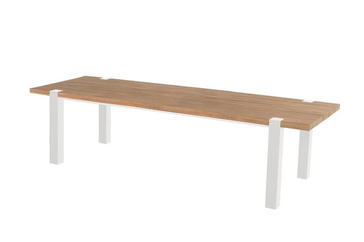 Hartman Esmee tuintafel wit met teak blad 280 x 100 cm SALE, Tuin en Terras, Tuinsets en Loungesets