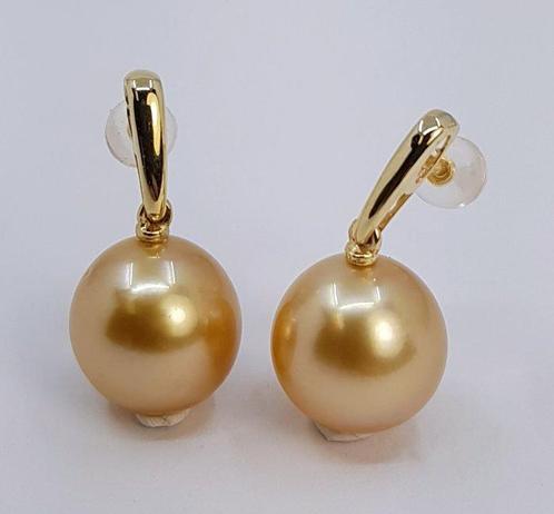 Boucles doreilles - 14 carats Or jaune - Perles des mers du, Handtassen en Accessoires, Oorbellen