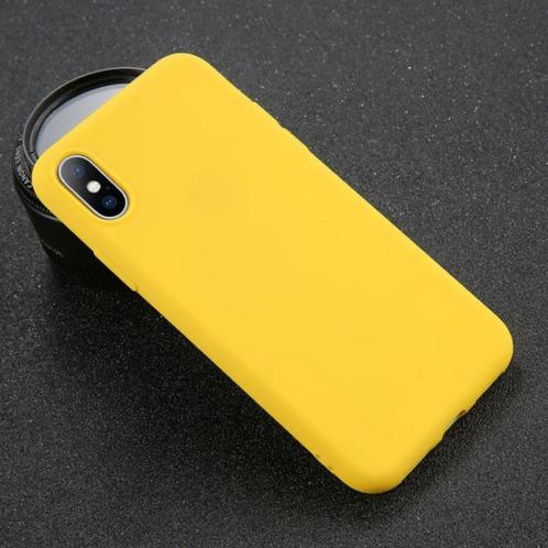 iPhone XR Ultraslim Silicone Hoesje TPU Case Cover Geel, Télécoms, Téléphonie mobile | Housses, Coques & Façades | Apple iPhone