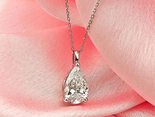 Zonder Minimumprijs - Ketting met hanger - 14 karaat Witgoud, Handtassen en Accessoires, Antieke sieraden