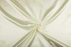 Polyester stof gebroken wit - Glanzende stof 50m op rol, Nieuw, Verzenden