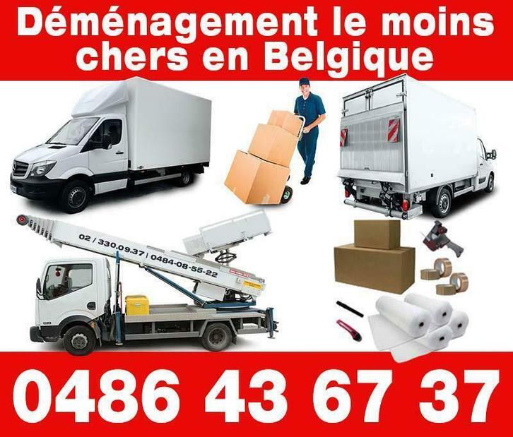 Déménagement le moins chers en Belgique 0486/43.67.37, Diensten en Vakmensen, Verhuizers en Opslag