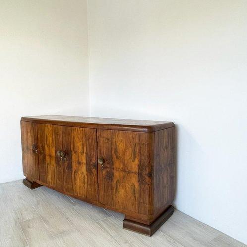 Dressoir - Messing, Walnoot, Antiek en Kunst, Kunst | Designobjecten