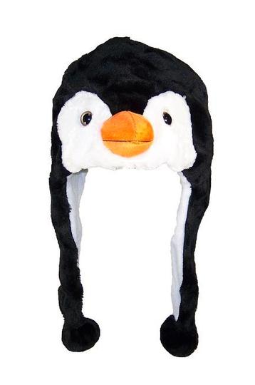 Muts Flappen Pinguin Laplander met Oortjes Zwart Wit Vogel B