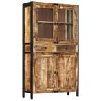 vidaXL Hoge kast 100x40x175 cm massief ruw mangohout, Huis en Inrichting, Kasten | Dressoirs, Verzenden, Nieuw