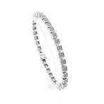 18 Krt. Witgouden schakel armband met diamant; 0,68 ct. |..., Handtassen en Accessoires, Armbanden, Gebruikt, Overige kleuren