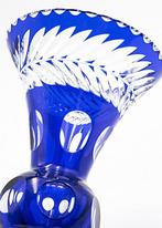 Haida Art Deco Faceted Cobalt Crystal Glass Vase 1920 - Vase, Antiek en Kunst
