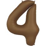 4 Jaar Cijfer Ballon Bruin Mat 86cm, Hobby en Vrije tijd, Feestartikelen, Verzenden, Nieuw