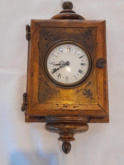 Lijstklok - Vintage Hout - 1970-1980 - Kwarts klok met, Antiek en Kunst, Curiosa en Brocante