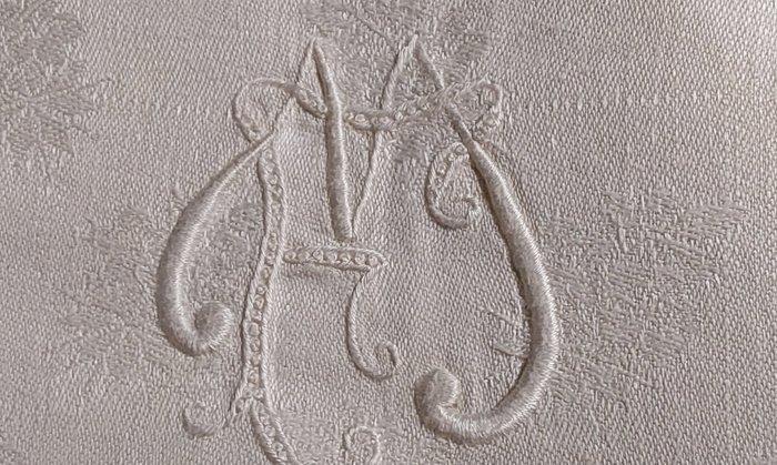 Serviette (3) - 150 cm - 70 cm - Broderies anciennes, Antiek en Kunst, Antiek | Tapijten, Tafelkleden en Textiel