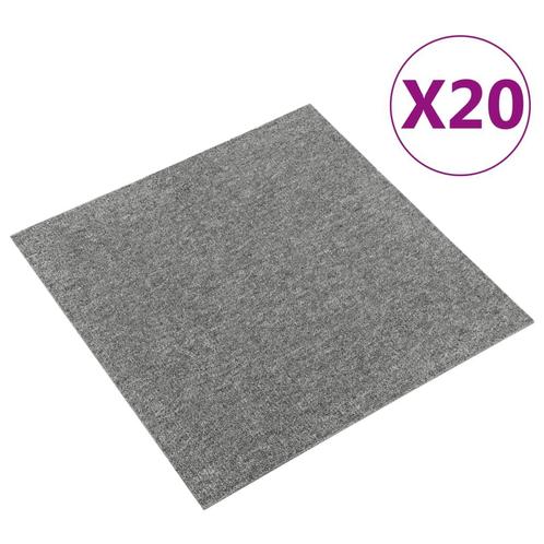vidaXL Tapijttegels 20 st 5 m² 50x50 cm grijs, Doe-het-zelf en Bouw, Vloerdelen en Plavuizen, Nieuw, Verzenden