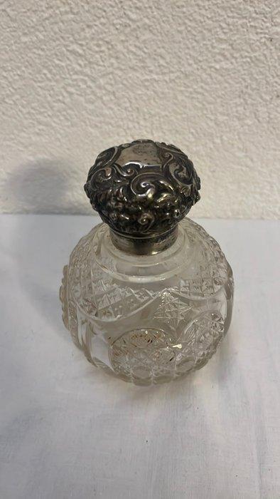 Parfumfles - Kristal, Zilver - Antieke kristallen parfum, Antiek en Kunst, Antiek | Glaswerk en Kristal