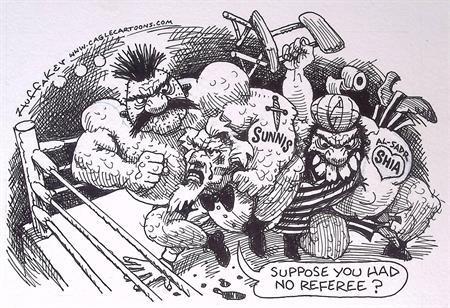 Pentekening Amerika - Soennieten en Sjiieten (lijst optie), Antiek en Kunst, Kunst | Tekeningen en Fotografie, Verzenden