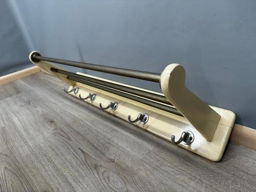 Kapstok - Hout, Staal - vintage trein kapstok, Antiek en Kunst, Kunst | Designobjecten
