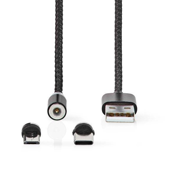 Nedis 2-in-1 Magnetische USB 2.0 Oplaadkabel-2M (Diversen), Doe-het-zelf en Bouw, Elektriciteit en Kabels, Ophalen of Verzenden