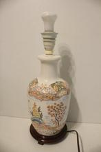 Lampe chinoise peinte main - Tafellamp - Hout, Porselein, Antiek en Kunst