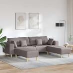 vidaXL Stoffen Sofa met kussen Taupe 208 cm Stof, Verzenden, Nieuw