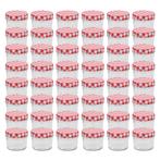 vidaXL Jampotten met wit met rode deksels 48 st 110 ml glas, Verzenden, Nieuw