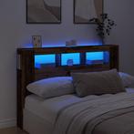 vidaXL Hoofdeinde met LED 160x18,5x103,5 cm bewerkt hout oud, Huis en Inrichting, Verzenden, Nieuw