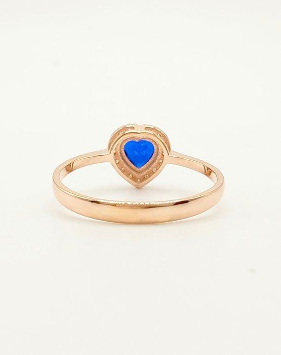 Zonder Minimumprijs - Ring - 14 karaat Roségoud Saffier -, Handtassen en Accessoires, Ringen