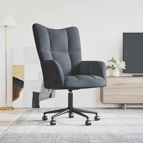 vidaXL Relaxstoel fluweel donkergrijs, Huis en Inrichting, Fauteuils, Nieuw, Verzenden
