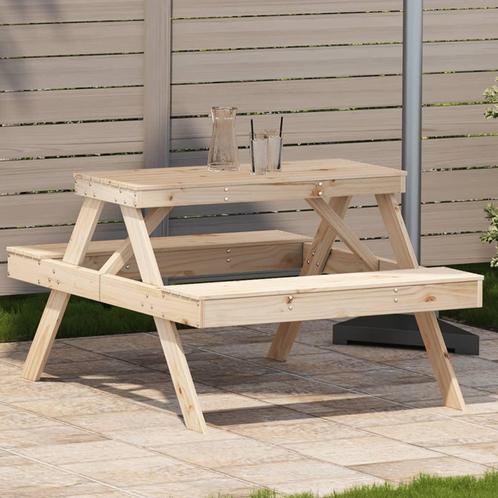 vidaXL Picknicktafel 105x134x75 cm massief grenenhout, Tuin en Terras, Tuintafels, Nieuw, Verzenden