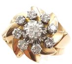 Ring - 18 karaat Geel goud, Platina - 0.26ct. tw. Diamant, Nieuw
