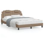 vidaXL Bed met matras kunstleer cappuccinokleurig 120x200 cm, Huis en Inrichting, Nieuw, Verzenden