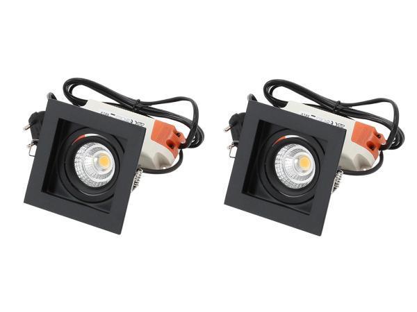 Veiling - 2x Base On led inbouwspot met trafo 90x90mm zwart, Huis en Inrichting, Lampen | Spots