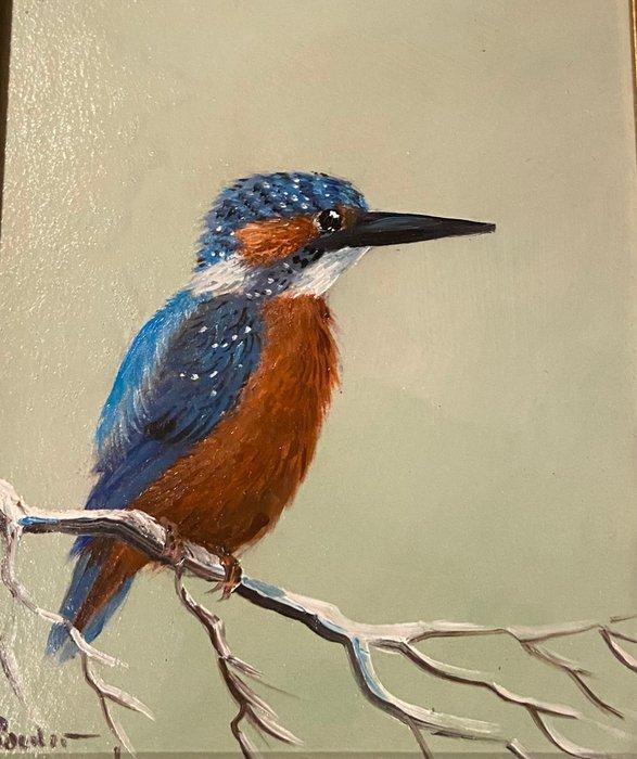 H Poeder - Kingfisher, Antiek en Kunst, Kunst | Schilderijen | Modern