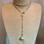 Halsketting Zilver Parel - Parel - SSP-Akoya Ø8x16mm, Handtassen en Accessoires, Kettingen, Nieuw
